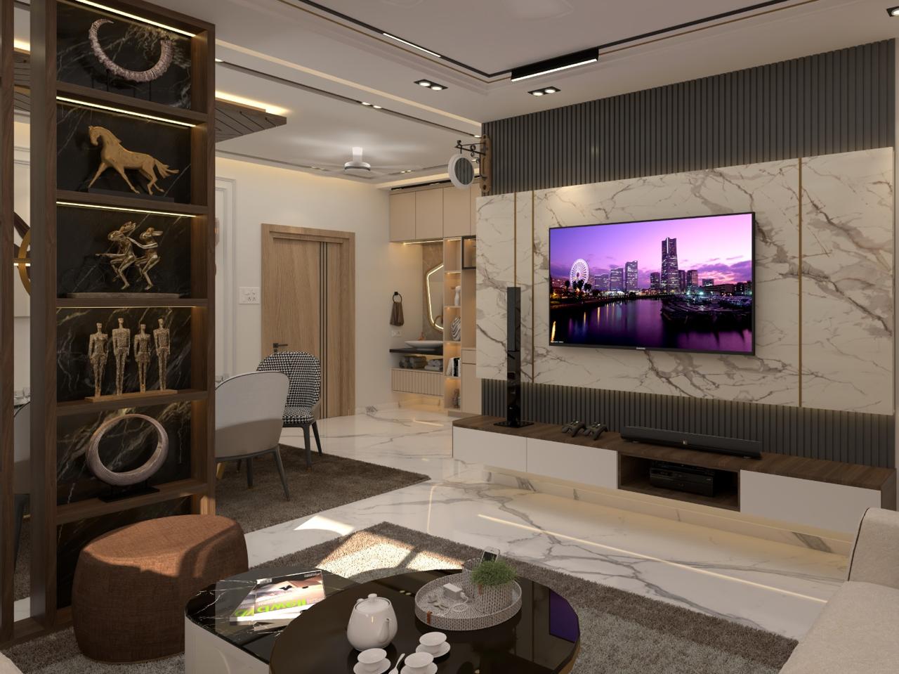 Living Room and Partition Unit